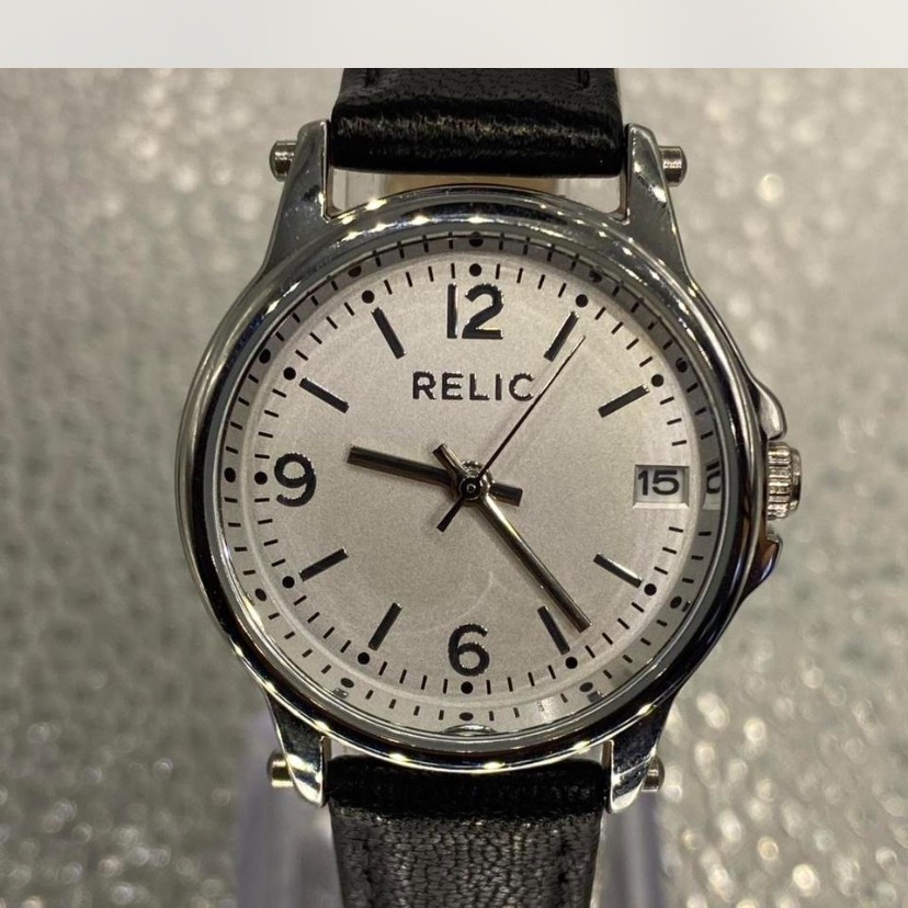 Relic Black  Silver Timepiece